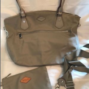 Gray MZ Wallace Handbag Purse with Mini Pouch